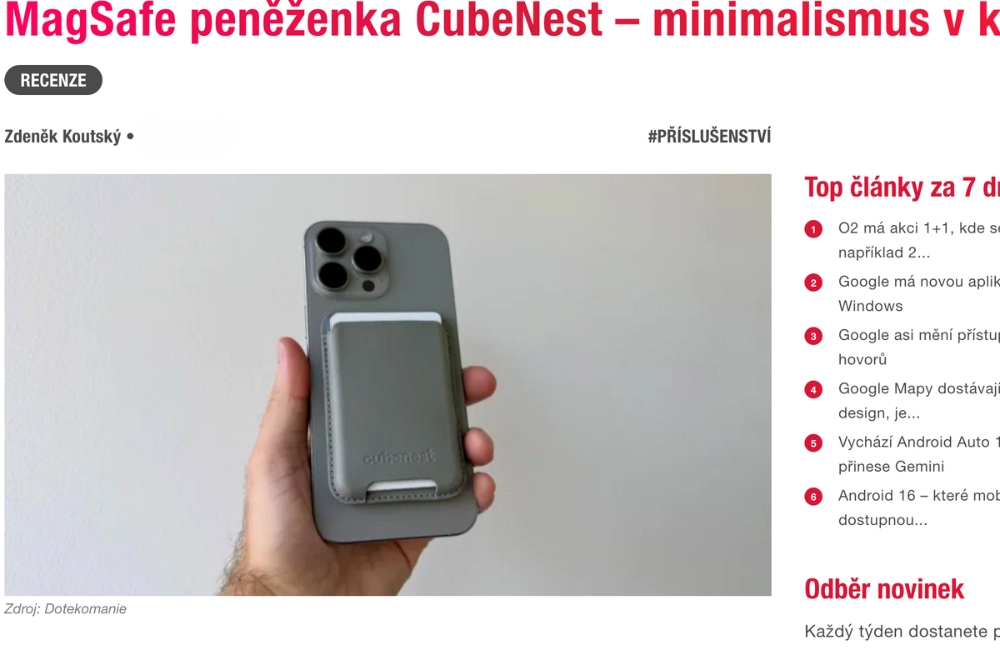 Recenze Cubenest peněženka