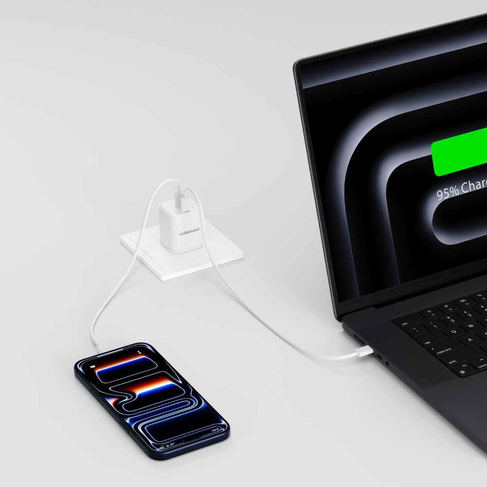 Cubenest PD GaN Nano adaptér 2xUSB-C 100W N2D100