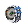 Cubenest Prémiový sportovní řemínek na Garmin Watch QuickFit 22 mm bílo-modrý