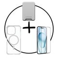 Akční set 3PACK iPhone 16 Pro - MagSafe peněženka + MagSafe kryt + ochranné sklo