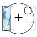 Akční set 2PACK iPhone 15 Pro - MagSafe kryt bílý + ochranné sklo