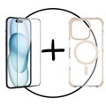 Akční set 2PACK iPhone 16 Pro - MagSafe kryt zlatý + ochranné sklo
