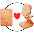 VALENTÝNSKÝ SET 2PACK oranžový - Qi2.2 MagSafe nabíječka 3v1 oranžová + Qi2 MagSafe powerbanka SlimDual oranžová