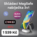Cubenest 3v1 Skládací bezdrátová magnetická nabíječka S312 Pro šedá