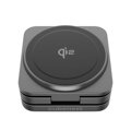 Cubenest 3v1 Qi2 Skládací bezdrátová magnetická nabíječka SQ312 Pro černá