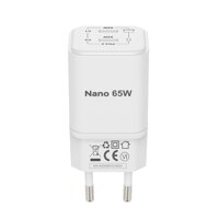 PD GaN Nano adaptér 2xUSB-C 65W N2D65