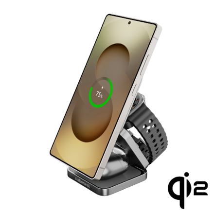 Cubenest 3v1 Qi2 Skládací bezdrátová magnetická nabíječka SQS312 Pro Samsung Watch