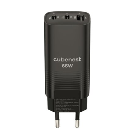 Cubenest PD GaN Adaptér 65W S3D0 černý