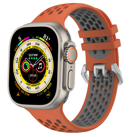 Cubenest Sportovní řemínek na Apple Watch oranžovo-šedý
