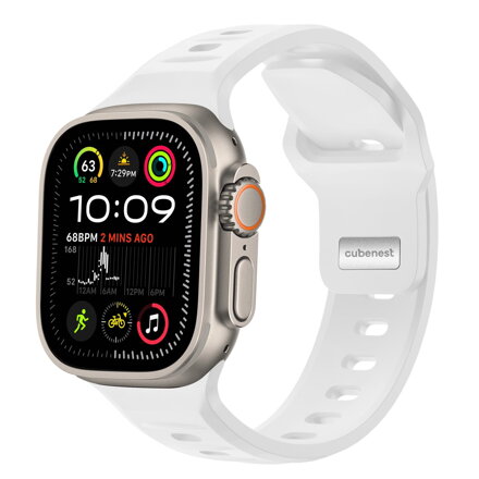 Cubenest Prémiový sportovní řemínek na Apple Watch bílý