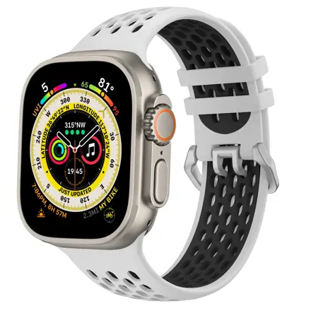 Cubenest Sportovní řemínek na Apple Watch bílo-černý