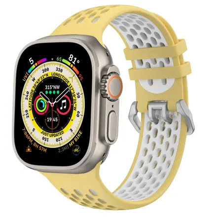 Cubenest Sportovní řemínek na Apple Watch žluto-bílý