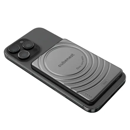 Cubenest Magnetická bezdrátová powerbanka SlimDual 5000 mAh S1B3D černá