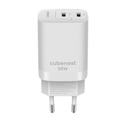 Cubenest PD GaN Adaptér 35W S2D1 bílý