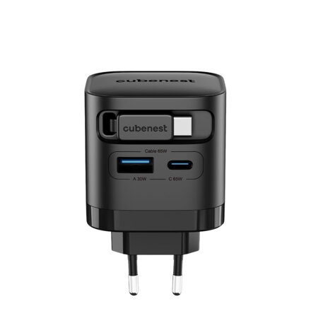 Cubenest PD GaN Adaptér s kabelem 65W S3D2