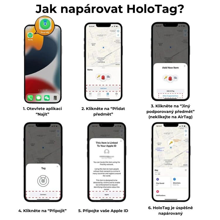 Lokátor HoloTag s podporou Apple Find My 2 ks