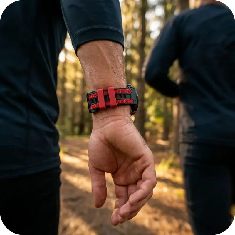 Cubenest Řemínek Garmin QuickFit 22 mm černo-červený Cubenest Řemínek Garmin QuickFit 22 mm černo-červený