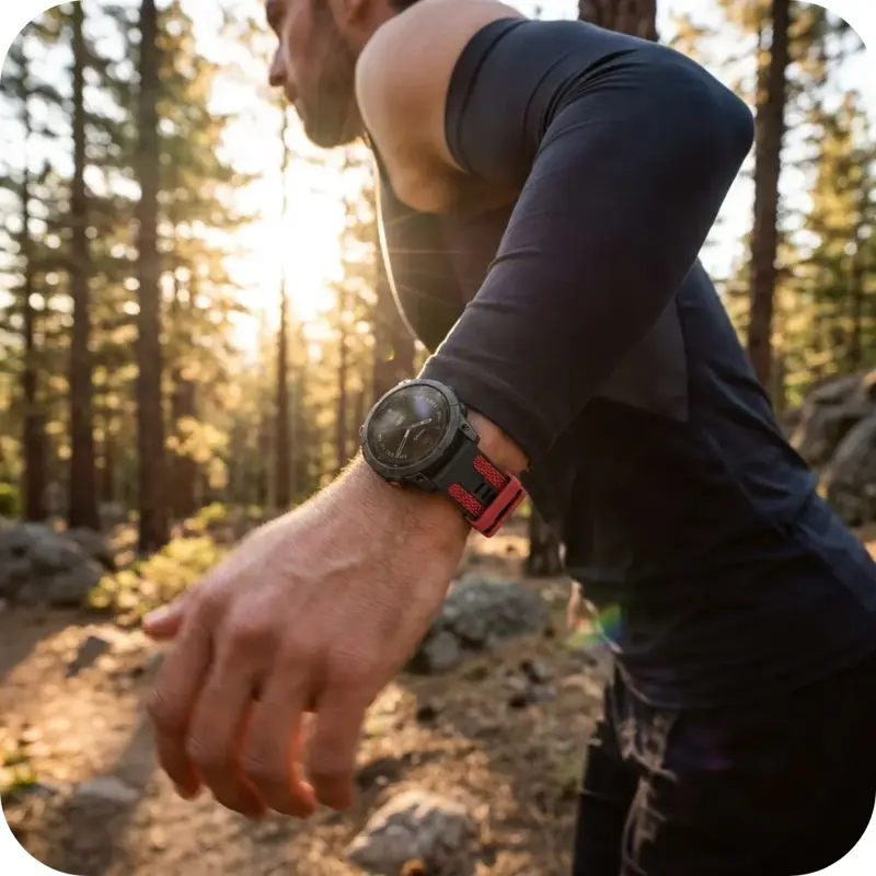 Cubenest Řemínek Garmin QuickFit 22 mm černo-červený Cubenest Řemínek Garmin QuickFit 22 mm černo-červený