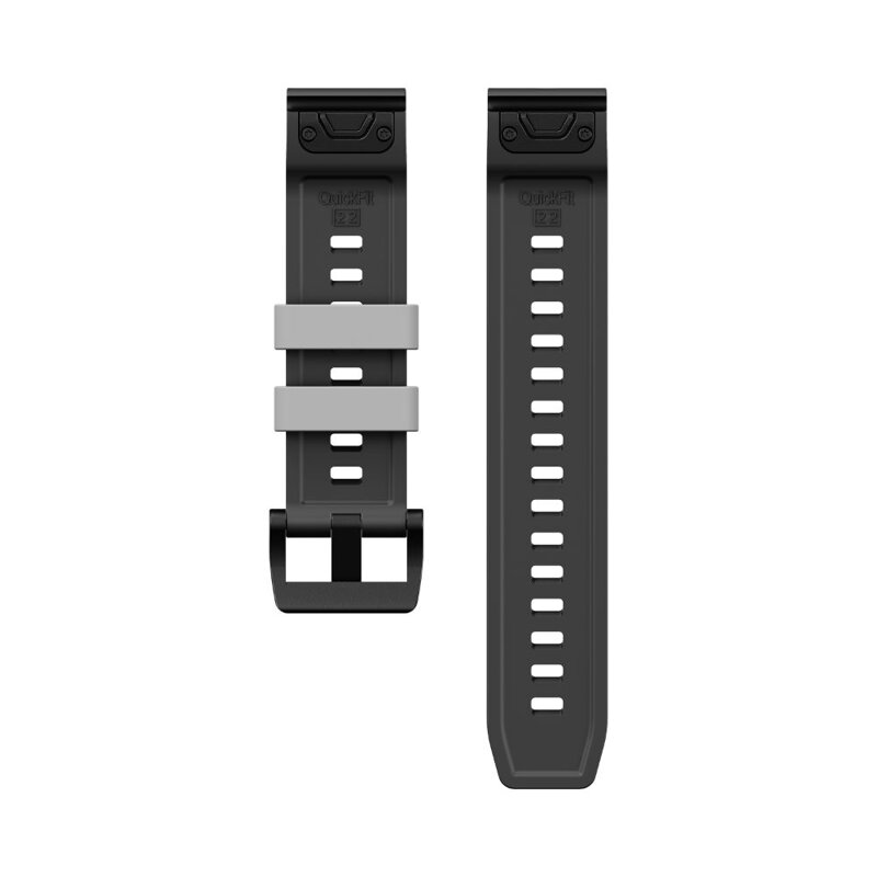 Cubenest Prémiový sportovní řemínek na Garmin Watch QuickFit 22 mm černo-šedý