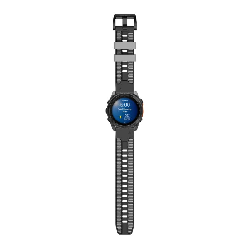 Cubenest Prémiový sportovní řemínek na Garmin Watch QuickFit 22 mm černo-šedý
