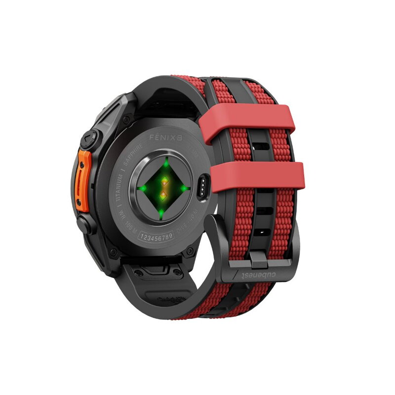 Cubenest Prémiový sportovní řemínek na Garmin Watch QuickFit 22 mm černo-červený
