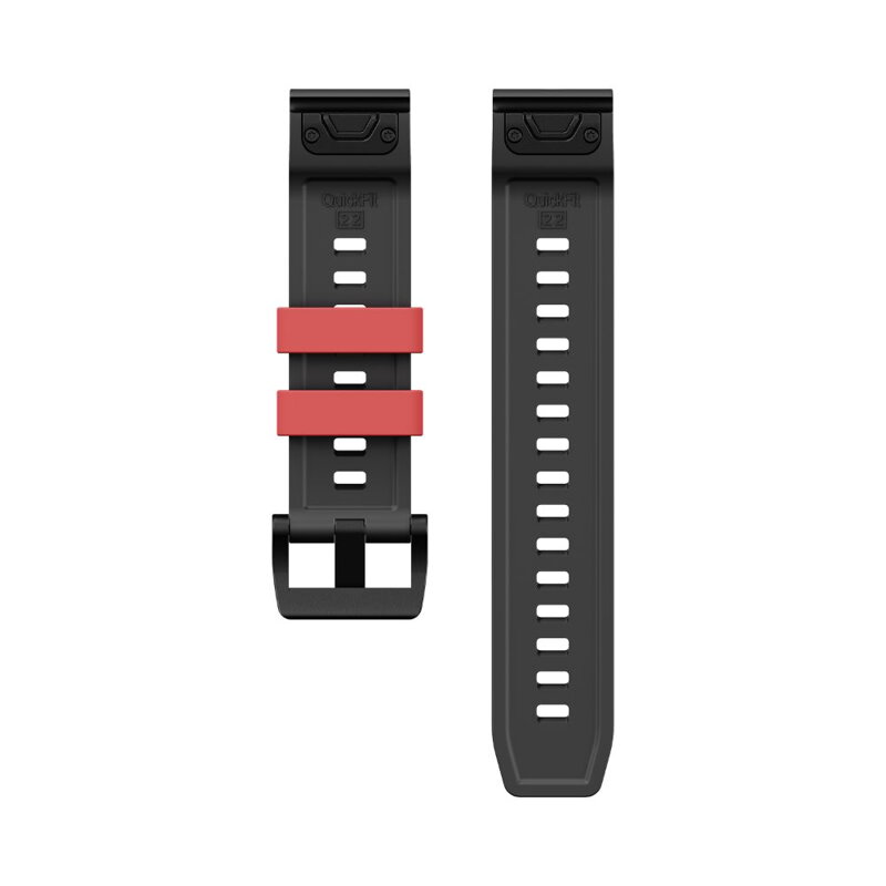 Cubenest Prémiový sportovní řemínek na Garmin Watch QuickFit 22 mm černo-červený