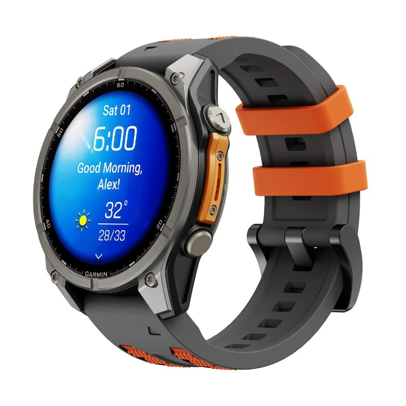 Cubenest Prémiový sportovní řemínek na Garmin Watch QuickFit 22 mm šedo-oranžový