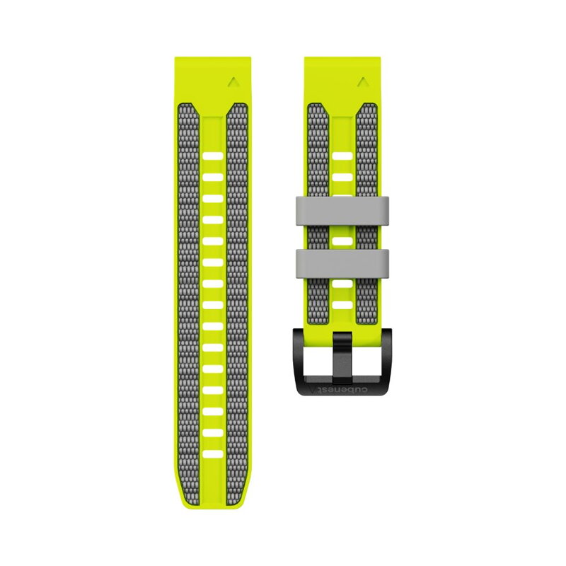 Cubenest Prémiový sportovní řemínek na Garmin Watch QuickFit 22 mm žluto-šedý