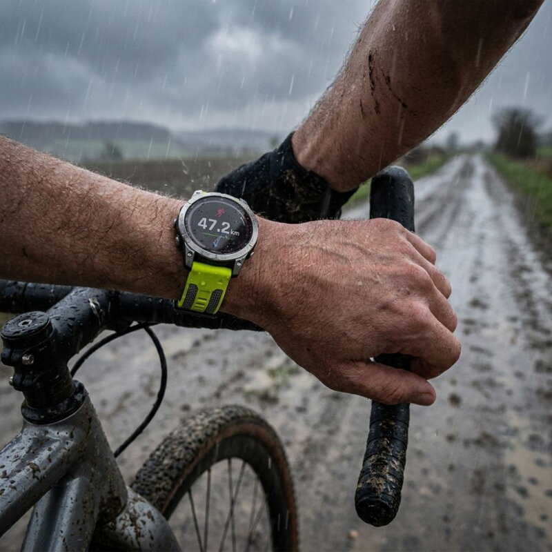 Cubenest Prémiový sportovní řemínek na Garmin Watch QuickFit 22 mm žluto-šedý