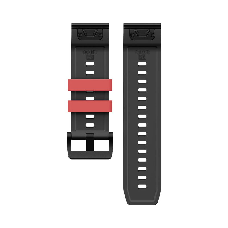 Cubenest Prémiový sportovní řemínek na Garmin Watch QuickFit 26 mm černo-červený