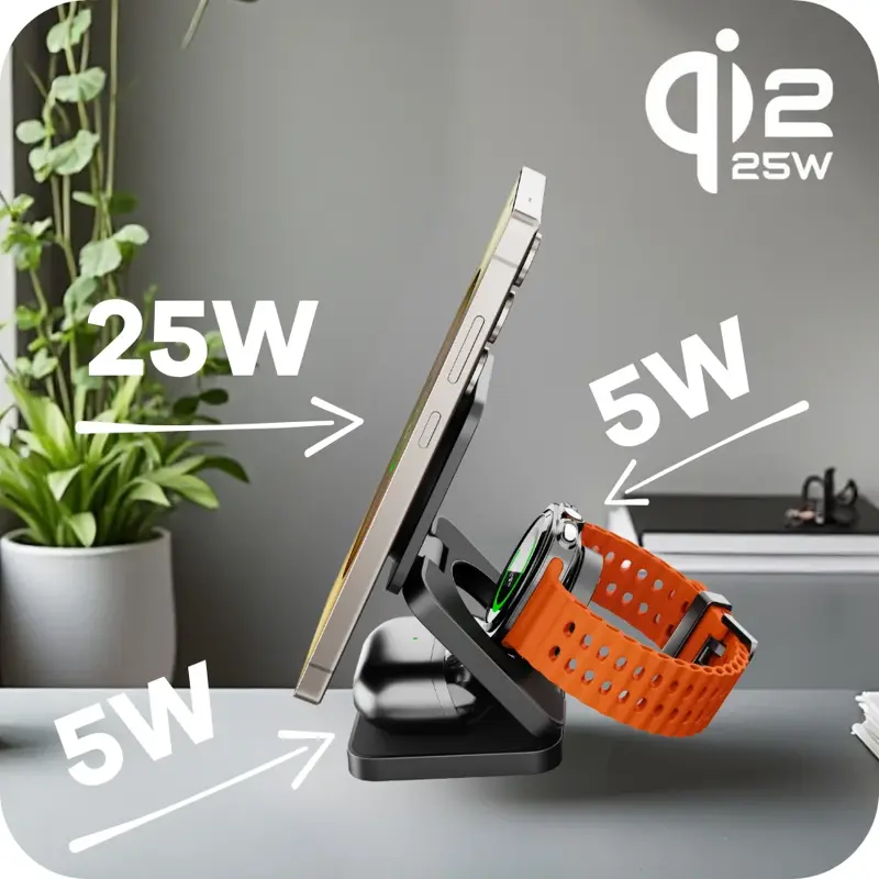 Qi2.2 Skládací MagSafe nabíječka 3v1 Samsung