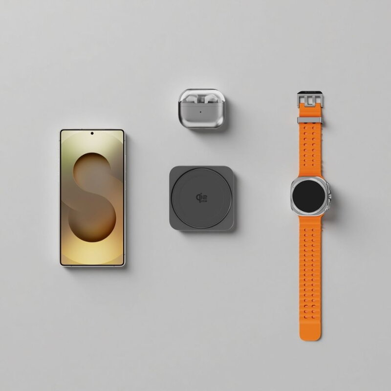Cubenest 3v1 Qi2.2 Skládací bezdrátová magnetická nabíječka SQS312 Pro Samsung Watch