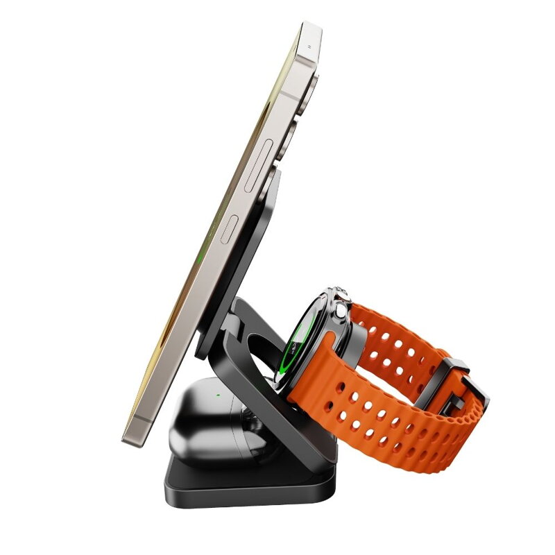 Cubenest 3v1 Qi2.2 Skládací bezdrátová magnetická nabíječka SQS312 Pro Samsung Watch