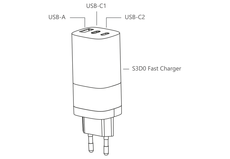 Cubenest PD GaN Adaptér 65W S3D0 černý