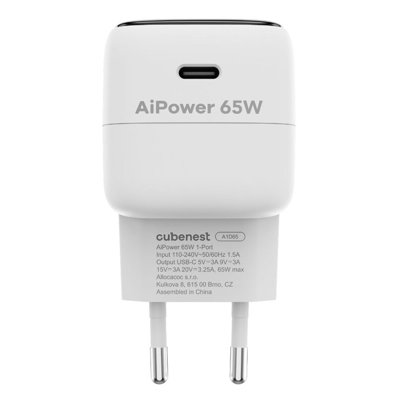 Cubenest AI PD GaN Nano adaptér USB-C 65W A1D65