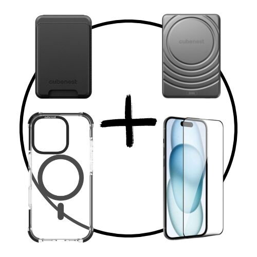 Akční set 4PACK iPhone 16 Pro černý - MagSafe powerbanka UltraSlim + MagSafe peněženka + MagSafe kryt + ochranné sklo Akční set 4PACK iPhone 16 Pro černý - MagSafe powerbanka UltraSlim + MagSafe peněženka + MagSafe kryt + ochranné sklo