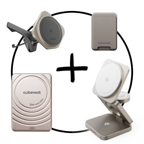 Akční set 4PACK - Qi2 MagSafe nabíječka 3v1 + Qi2 MagSafe nabíječka do auta + MagSafe powerbanka SlimDuo + MagSafe peněženka Akční set 4PACK - Qi2 MagSafe nabíječka 3v1 + Qi2 MagSafe nabíječka do auta + MagSafe powerbanka SlimDuo + MagSafe peněženka