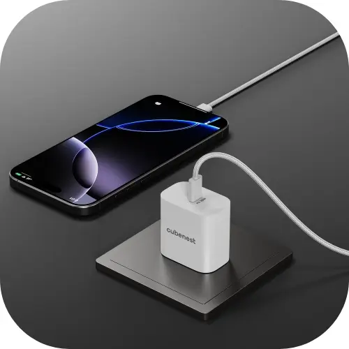 Cubenest GaN nabíječka s kabelem 65W S3D2