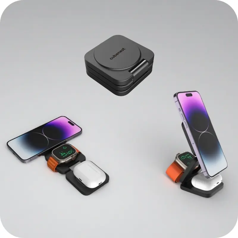 Qi2 Skládací MagSafe nabíječka 3v1