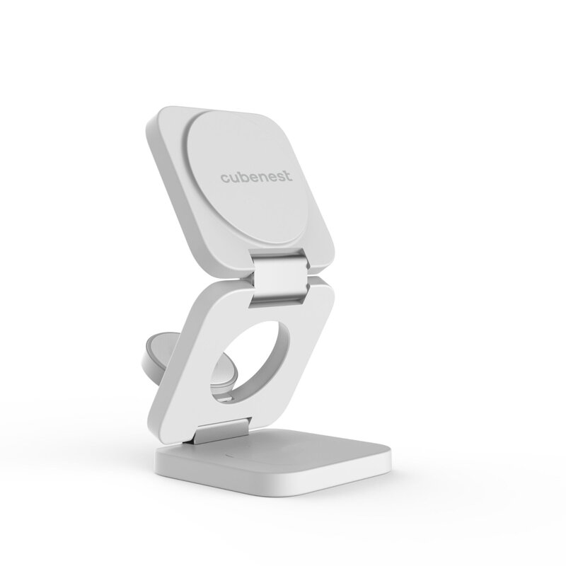 Cubenest 3v1 Skládací bezdrátová magnetická nabíječka E310 bílá