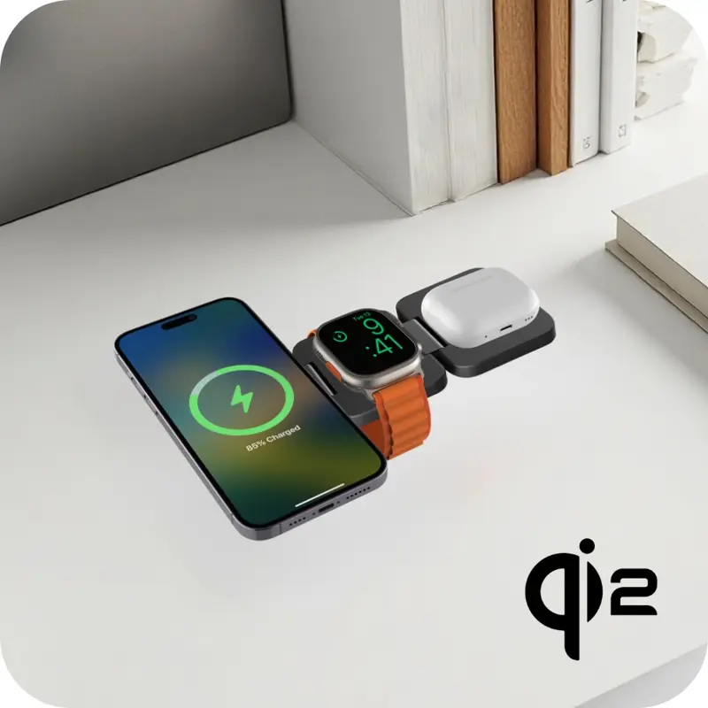 Qi2 Skládací MagSafe nabíječka 3v1