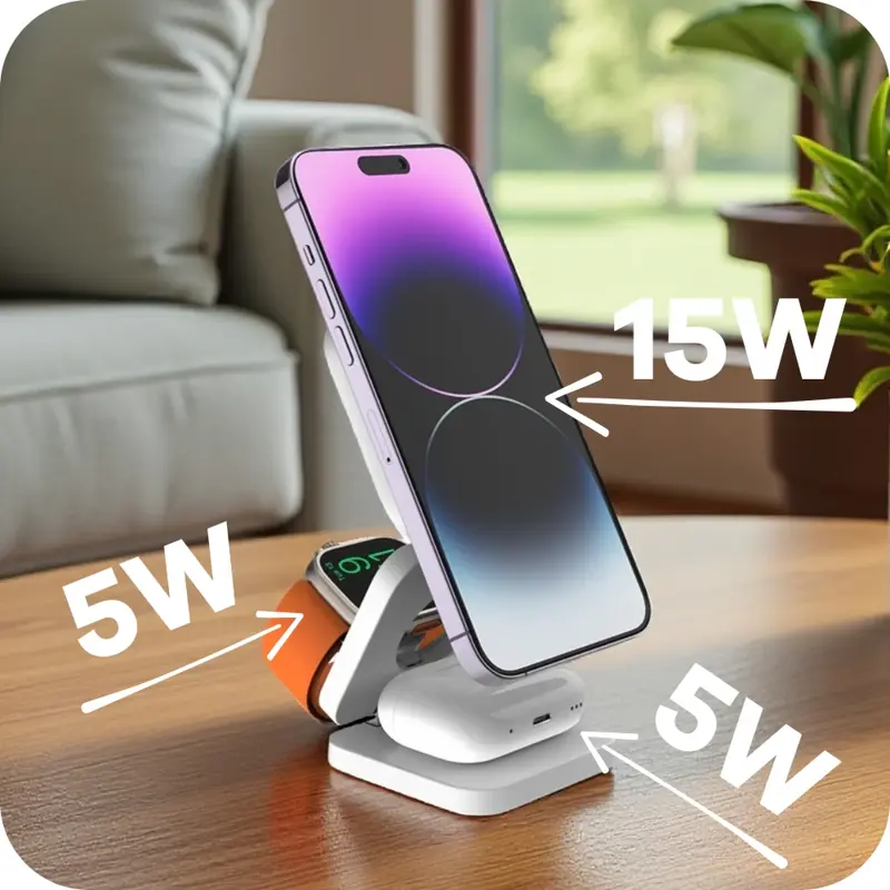 Qi2 Skládací MagSafe nabíječka 3v1