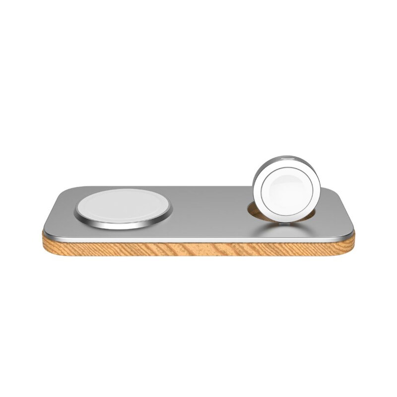 Cubenest 2v1 Bezdrátová magnetická nabíječka K200 stříbrná