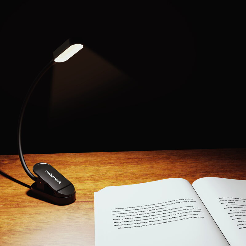 Cubenest LED lampička s klipem LTW02 černá
