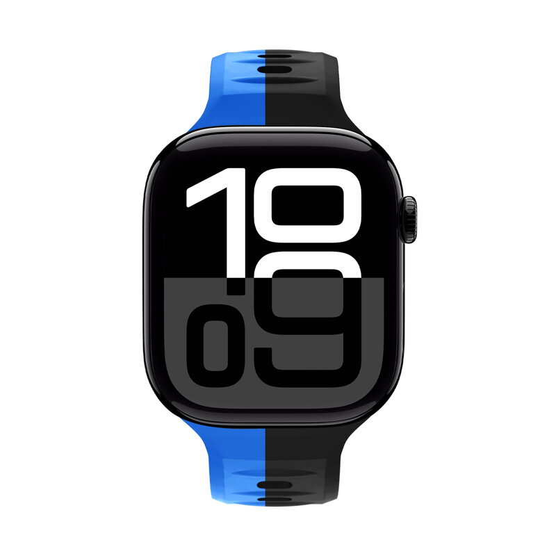 Cubenest Prémiový sportovní řemínek na Apple Watch černo-modrý