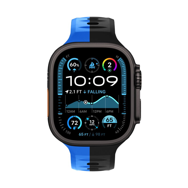 Cubenest Prémiový sportovní řemínek na Apple Watch černo-modrý