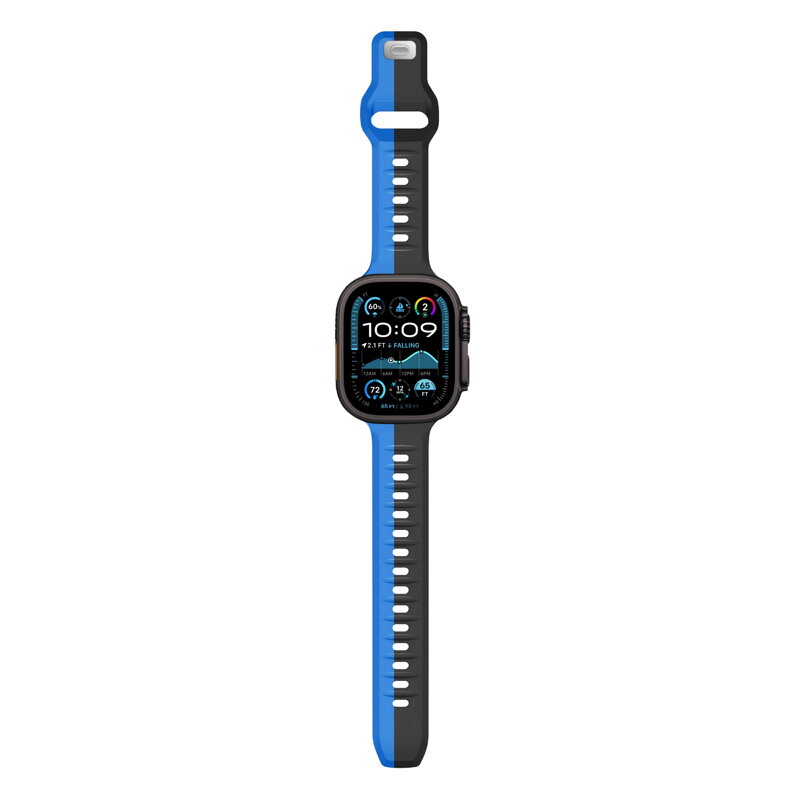 Cubenest Prémiový sportovní řemínek na Apple Watch černo-modrý