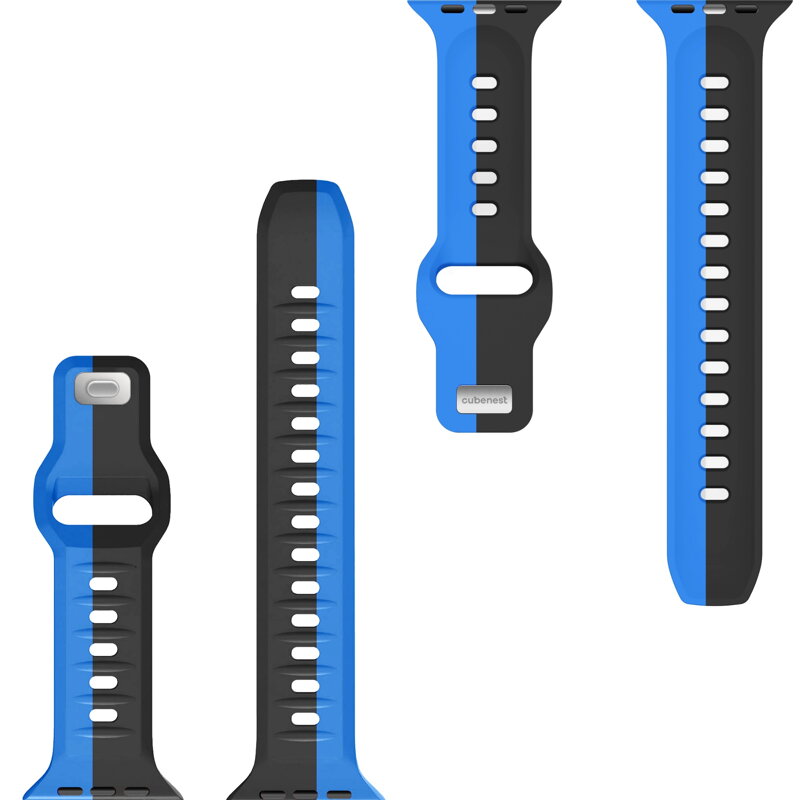 Cubenest Prémiový sportovní řemínek na Apple Watch černo-modrý