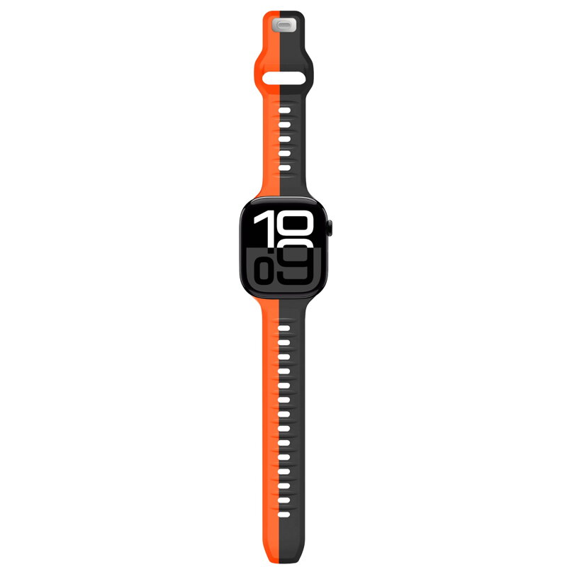 Cubenest Prémiový sportovní řemínek na Apple Watch černo-oranžový