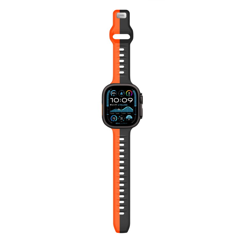 Cubenest Prémiový sportovní řemínek na Apple Watch černo-oranžový
